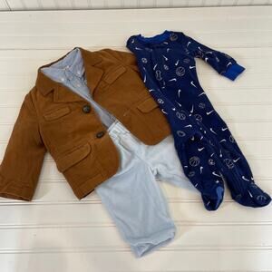 Nike Andy & Evan Lullaby Club Jacket Romper Pants & Overall Baby Boy Bundle 6 MO